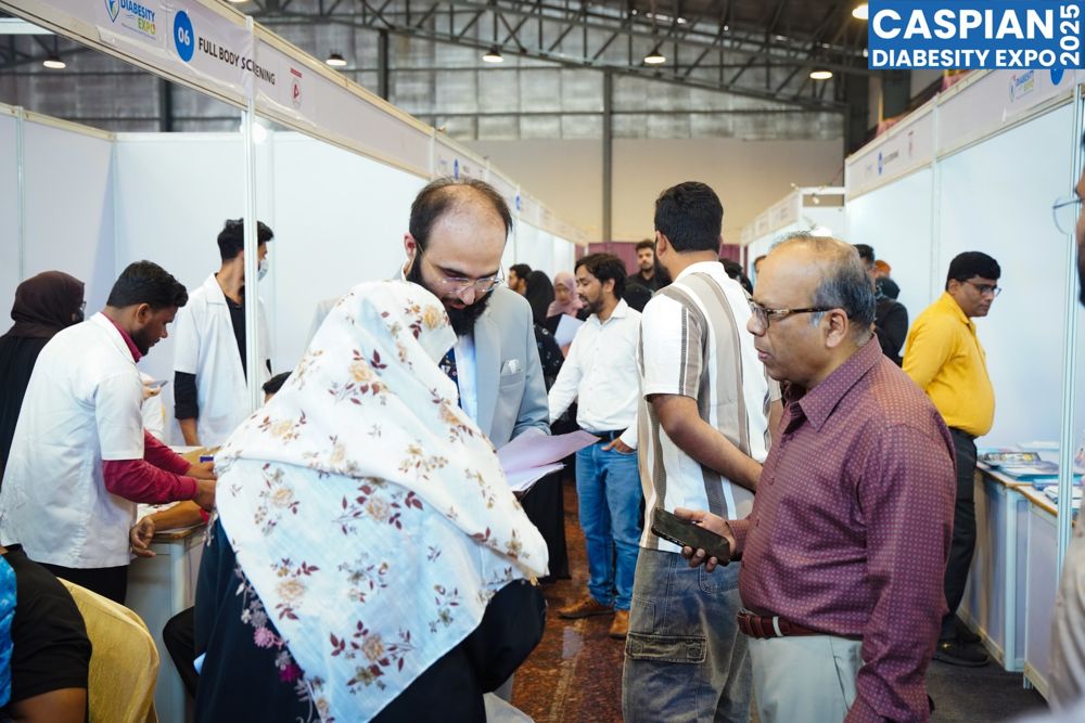 Visitors being screened at the full body screening stalls